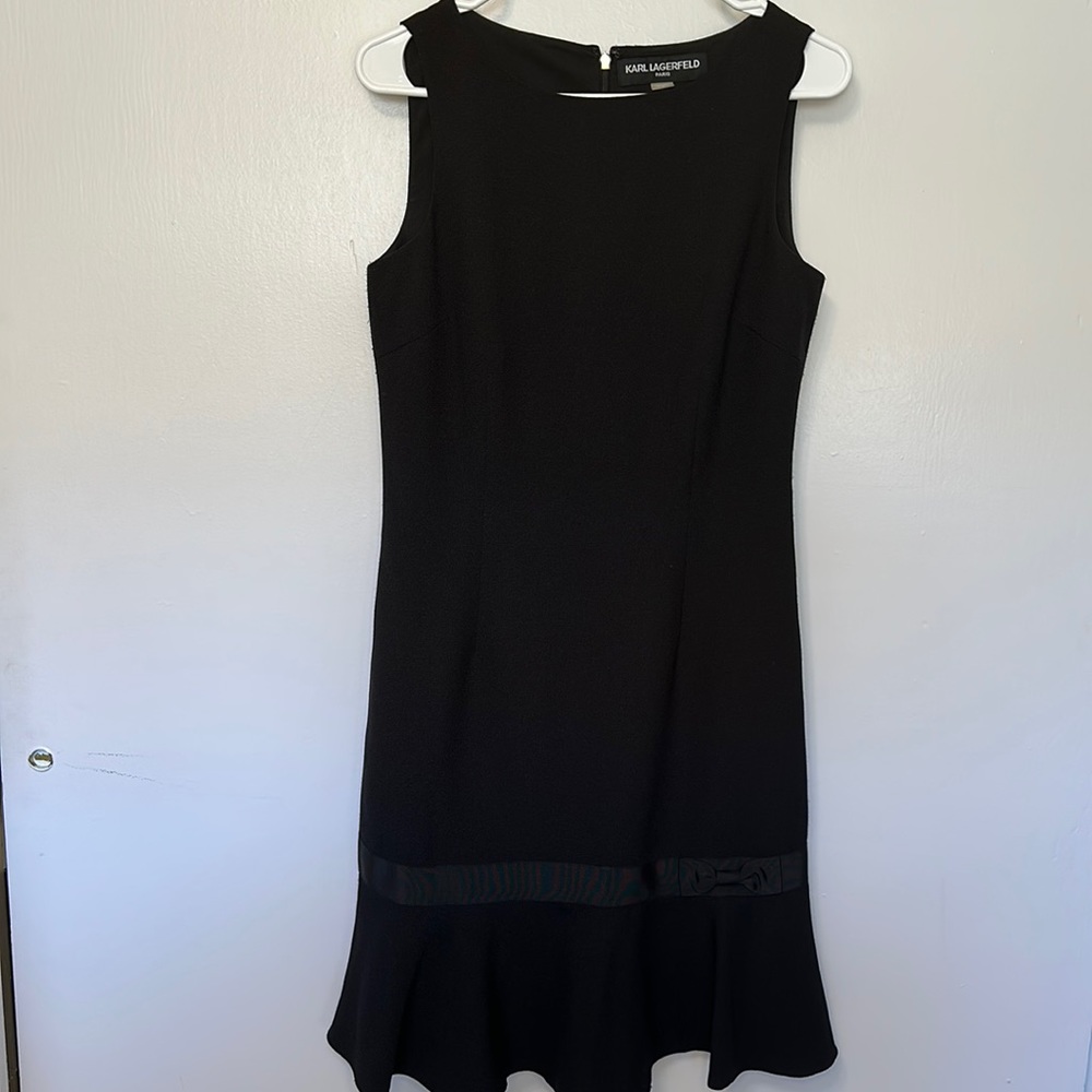 KARL LAGERFELD black midi cocktail dress